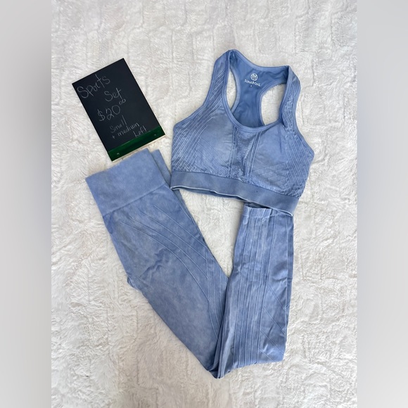 Athletic Wear - Tight Leggings with Matching Bra set - Blue,Green,zebra blue - Picture 6 of 6